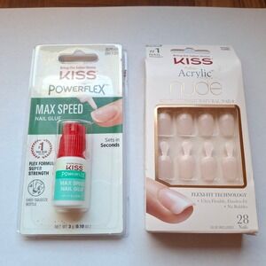 KISS Salon Acrylic Nude French Nails + KISS Powerflex Glue